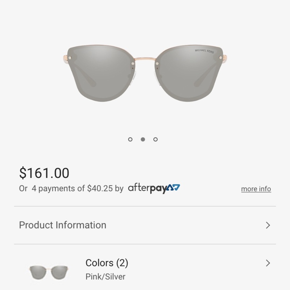 Women’s Mirrored Michael Kors Sunglasses - Picture 2 of 5